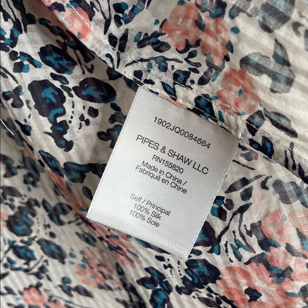 Veronica Beard |  Antonette Long-Sleeve Floral Silk Top Size 6 - Picture 7 of 8
